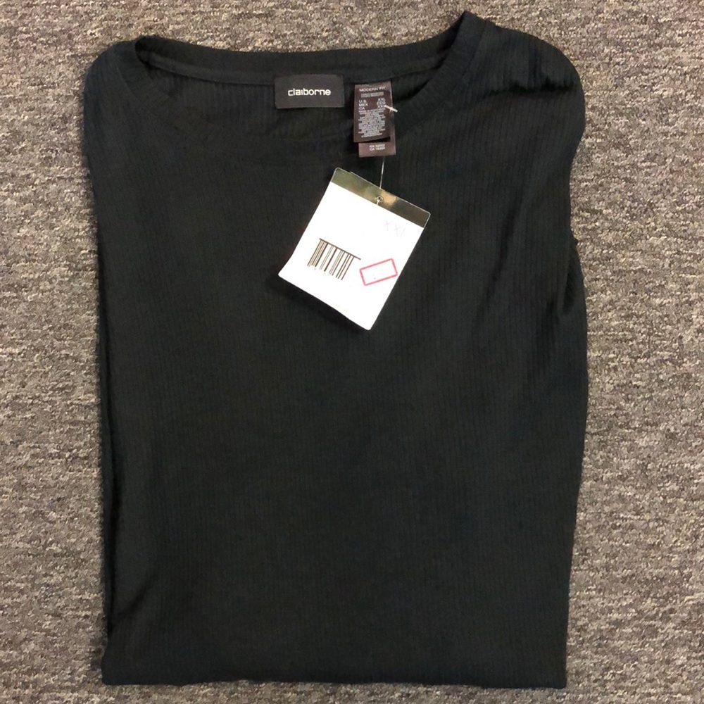 Claiborne long sleeve ribbed T